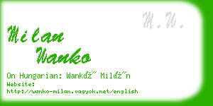 milan wanko business card